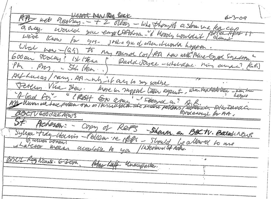 A PDF of some of the handwritten notes kept by the Consulting Association (Steve Acheson)