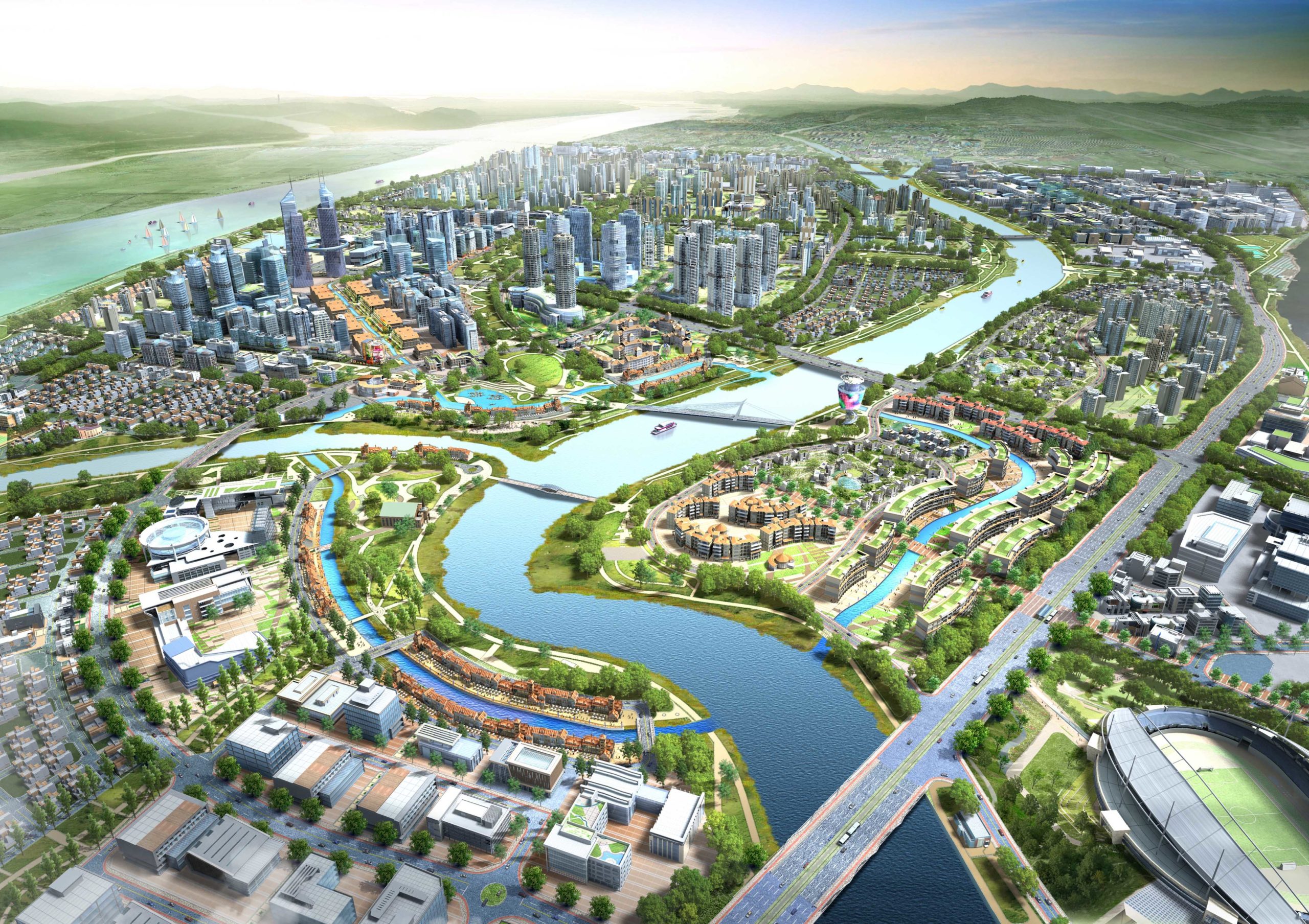 A rendering of the planned city (Smart City Korea)