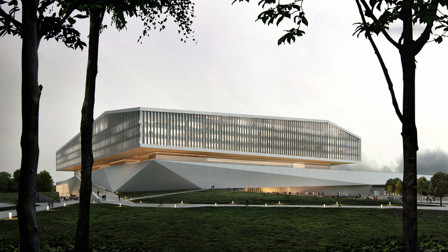 Die Arbeiten am „schwimmenden“ Hauptsitz von Henn Architects für Chinas Zoomlion beginnen