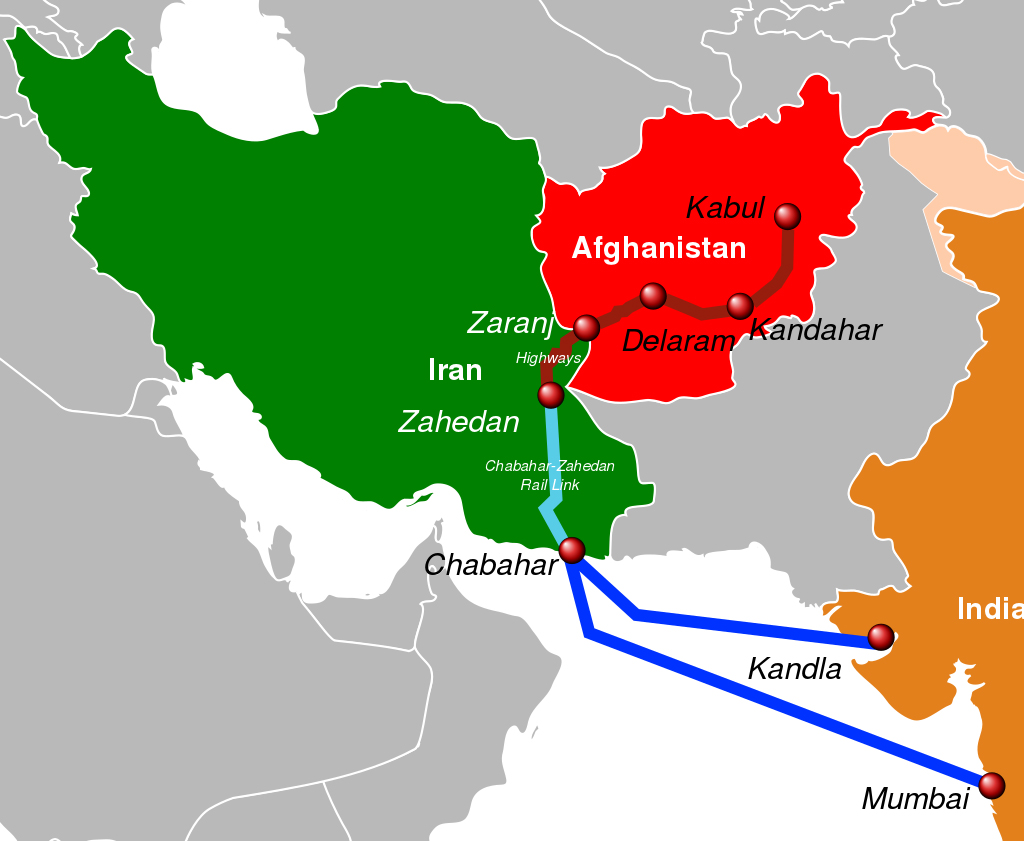 The planned India–Iran–Afghanistan transport corridor (RaviC/CC BY-SA 4.0)