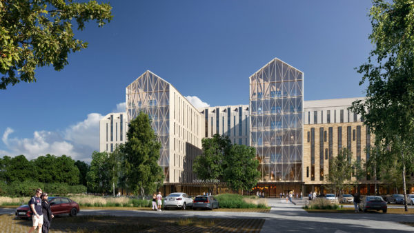 Artist’s impression of the 135,000-sq-m hospital set for completion in 2029 (Image by Arkitektteamet LINK Arkitektur Arkitema)