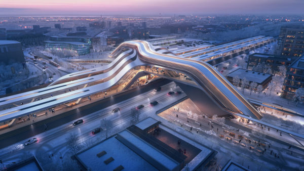 The Zaha Hadid Architects-designed Ülemiste terminal in Tallinn will cover 2.4 sq km (http://negativ.com/Zaha Hadid Architects)