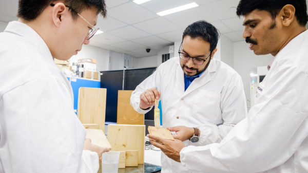 Three scientists behind NTU Singapore’s fireproof coating