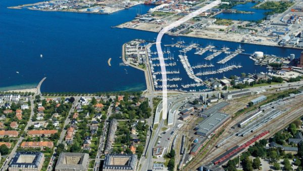 Over 60 months the consortium will build a 1.4km cut-and-cover road tunnel, to be cast in-situ, from Svanevænget across the Svanemøllehavn harbour and out to Nordhavn (Courtesy of Vejdirektoratet, the Danish Road Directorate)
