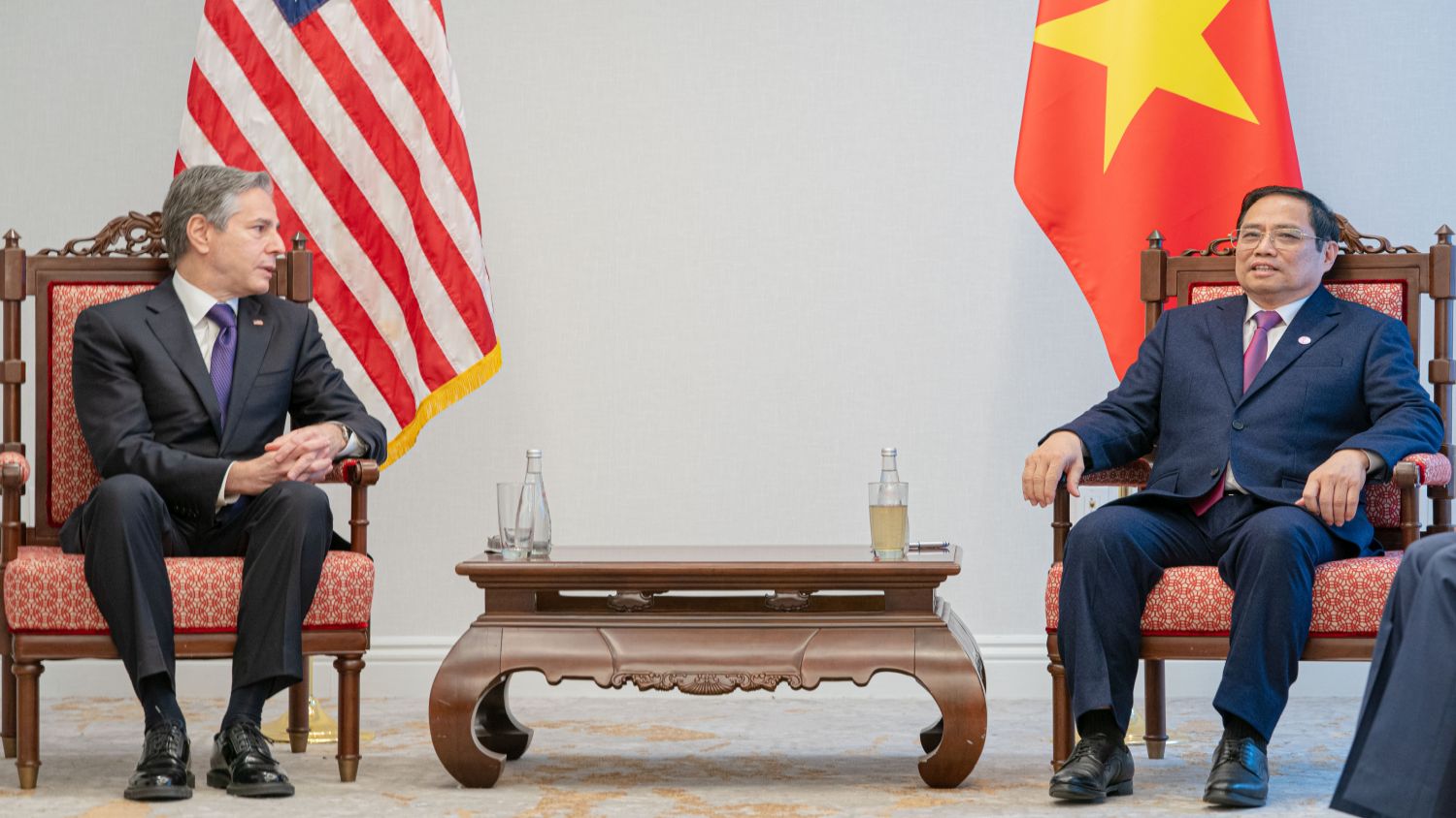 Vietnamese prime minister Pham Minh Chinh pictured with US Secretary of State Antony Blinken in May (US State Department/Public Domain)