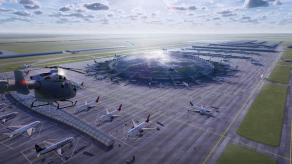 Chapman Taylor’s concept design for the airport is based on a massive transparent dome (Chapman Taylor)