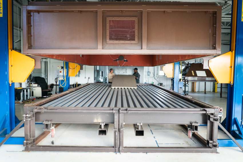 The wind uplift table at Western Michigan University is the only one of its kind in an academic setting in North America (Courtesy of Western Michigan University)