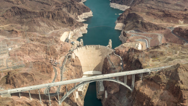 An aerial view of the Colorado River Bridge and the Hoover Dam in Nevada, Arizona (Vanja Terzic/Dreamstime)