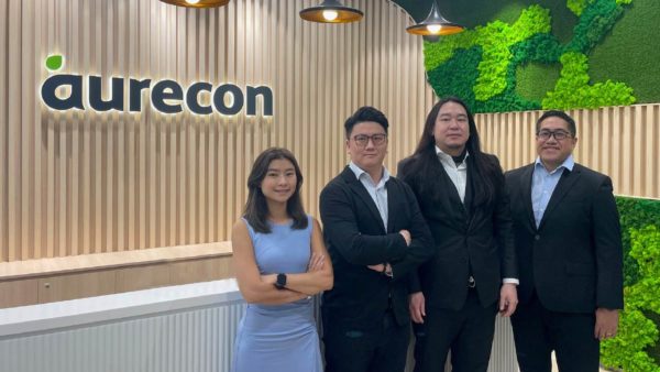 Aurecon’s new China digital construction team: from left, Monika Lau, Ray Cheng, Krit Chandrema and Frank Nelisi (Courtesy of Aurecon)