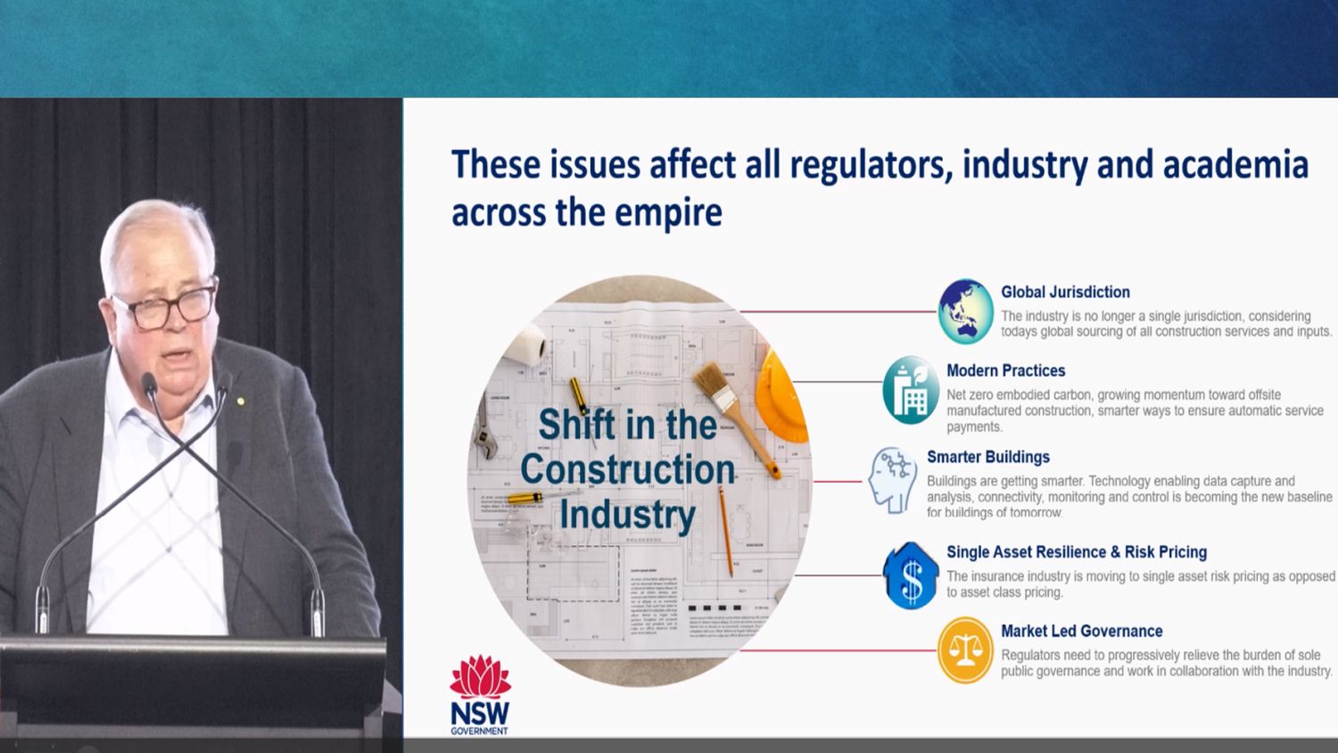NSW building commissioner David Chandler highlighted similarities between the culture shift in UK and Australian construction