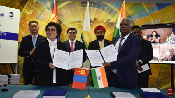 The deal was signed by Dr Altantsetseg, executive director of the Mongol Refinery, and P Doraiah, Megha’s director of hydrocarbons (MEIL)
