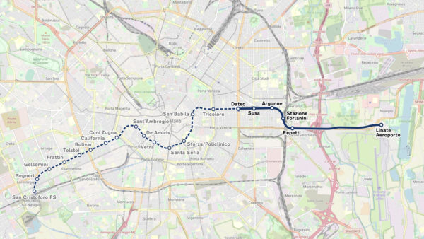 The route of the completed M4 line (Arbalete/openstreetmap.org/CC BY-SA 2.0)