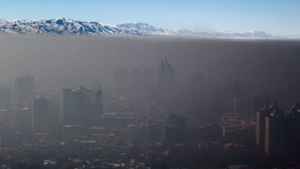 Smog over Almaty in Kazakhstan gets trapped over the city by an atmospheric mechanism known as thermal inversion (Igors Jefimovs/CC BY 3.0)