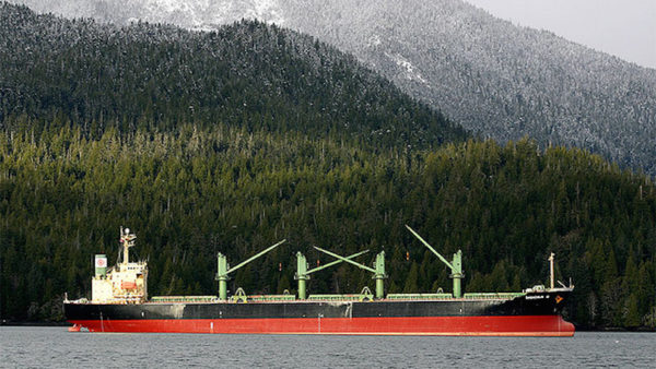 A freighter in Prince Rupert’s harbour. The second terminal would double the port’s annual handling capacity (miguelb/CC BY 2.0)