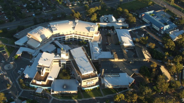 Aerial photograph of Nepean Hospital (Saberwyn/CC BY-SA 3.0)