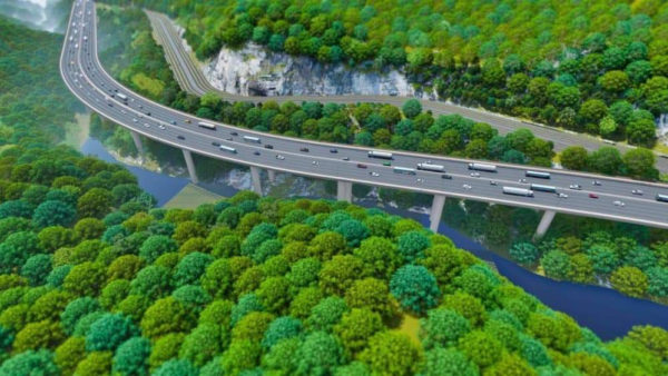 Los Chorros will involve a 1km viaduct over difficult ground to the west of San Salvador (Ministerios de Obras Publicas via Twitter)