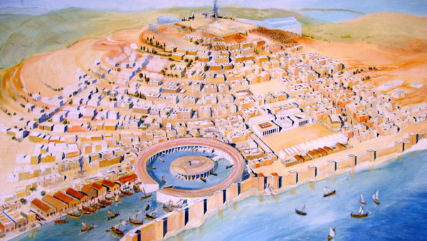 A reconstruction of Carthage on display in the national museum, showing the dominant position of the Byrsa acropolis, or hill (Damian Entwistle/CC BY-SA 2.0)