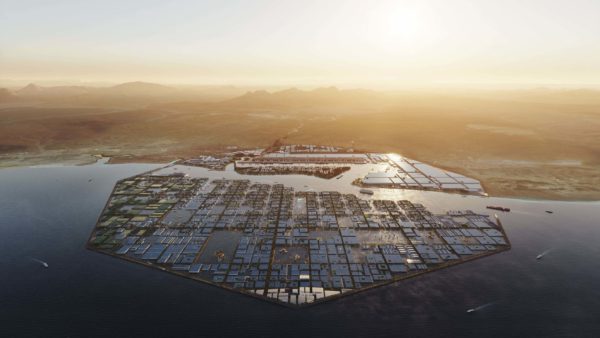 The new port will be surrounded by the “Oxagon”, intended as an advanced manufacturing centre within Neom (Courtesy of Neom)