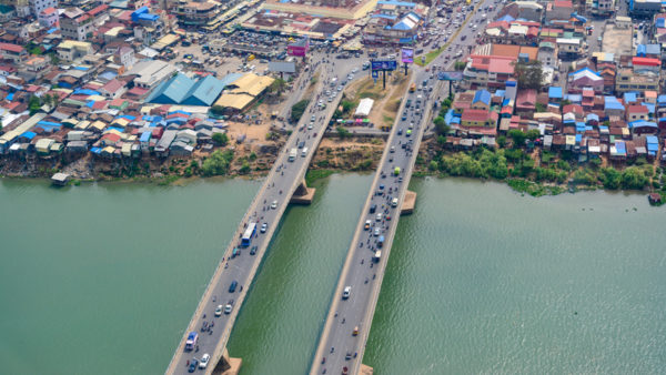 Bridges over the Bassac River in Phnom Penh (Hel080808/Dreamstime.com)