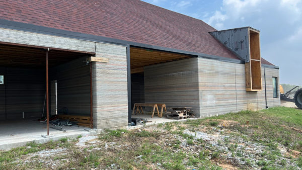 Ranging in size from 400 to 900 sq ft, the homes use a cement replacement material (Courtesy of Eco Material Technologies)