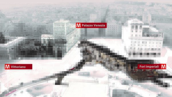 Construction consortium Metro’s image showing the position of Venezia Station