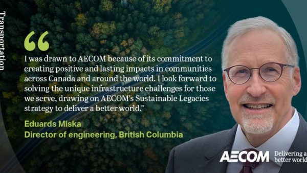Eduards Miska brings 30 years of experience with the BC transportation ministry (Courtesy of Aecom)