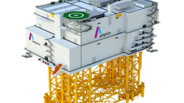 A platform designed for Germany’s grid operator. It carried a “rectifier” to convert electricity from AC to DC (Dragados Offshore)