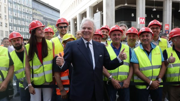 A picture from the inauguration of San Babila Station, courtesy of WeBuild