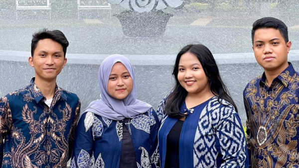 The 2023 winning team from Universitas Indonesia: Juan Fidel Ferdani, Nada Laili Nurfadhilah, Elgrytha Victoria Tybeyuliana, and Evan Ariel Christoper