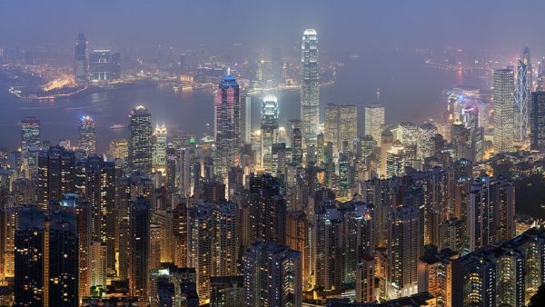 Hong Kong skyline viewed from Victoria Peak (David Iliff/CC BY-SA 3.0)