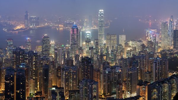 Hong Kong skyline viewed from Victoria Peak (David Iliff/CC BY-SA 3.0)