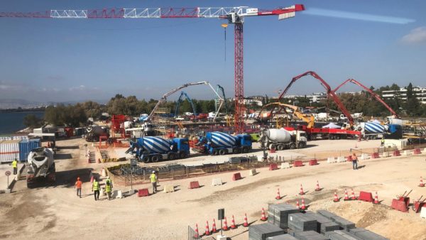 Mace said 7,000 cubic metres of concrete were poured continuously over 38 hours (Courtesy of Mace via LinkedIn)