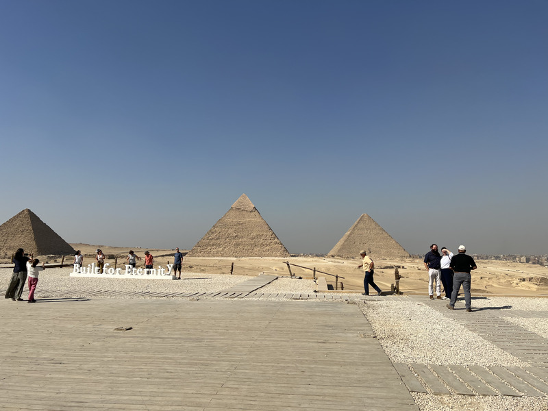 Three Giza pyramids are visible from the museum, and will be connected to it by a 2km-long passage