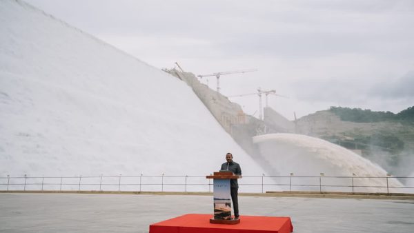 Ethiopia’s prime minister Abiy Ahmed speaks at the third round of filling the Grand Ethiopian Renaissance Dam, August 2022 (From the official Twitter feed of Ethiopia’s prime minister Abiy Ahmed)