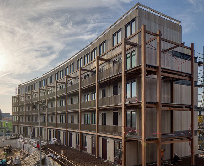 Stackable timber modular system debuts in Netherlands